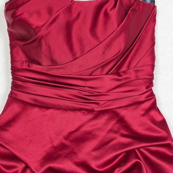 David’s Bridal Red Strapless Bubble Dress Size 6 - Picture 3 of 13